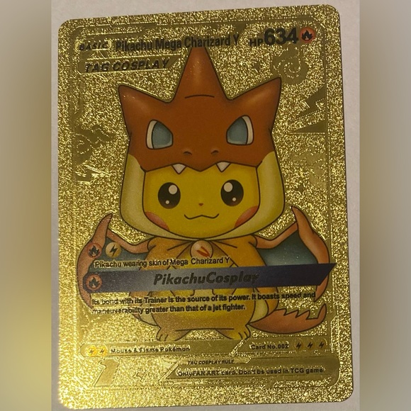 Gold foil Pikachu mega Charizard Y - Picture 1 of 2